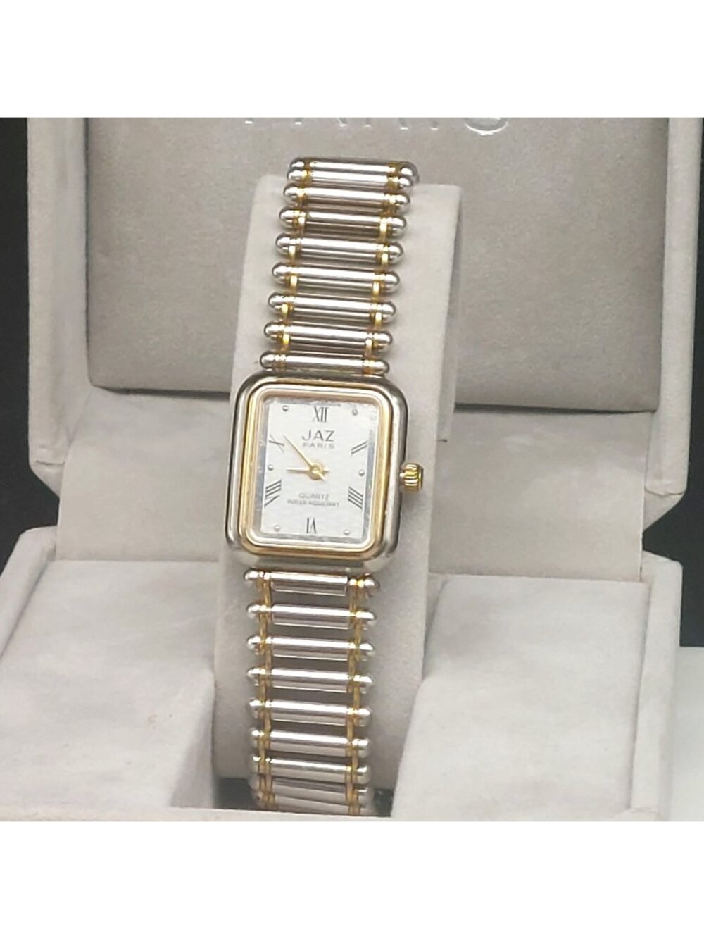 JAZ Paris Watch, Vintage Ladies Watch, Two Tone Wristwatch, 7010W Bracelet Women